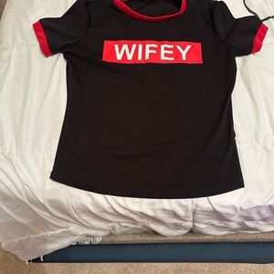 Black and Red 'Wifey' T-Shirt
